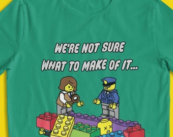 Lego Murder T-Shirt, Funny Crime Scene Tee, Unisex Soft Cotton Shirt