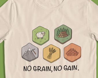 Catan Resource Tiles T-Shirt – Board Game Strategy Tee, Unisex Cotton