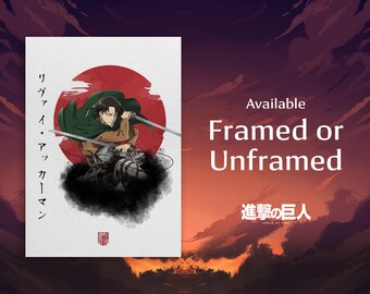 Levi Ackerman Poster, Attack on Titan, Wall Art Print, Shingeki no Kyojin, Framed or Unframed