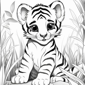 5 Coloring Pages for Kids Ages 4-8 Cute Baby Animals Digital Download ...