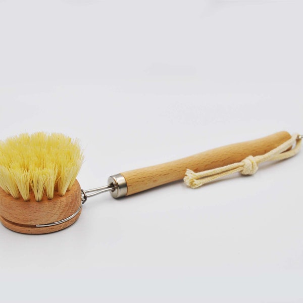Natural Bamboo and Sisal fiber Dish Brush Soft | Eco-friendly and Plastic-free | Plant base materials 100% biodegradable | 22.5x4.5x6 cm