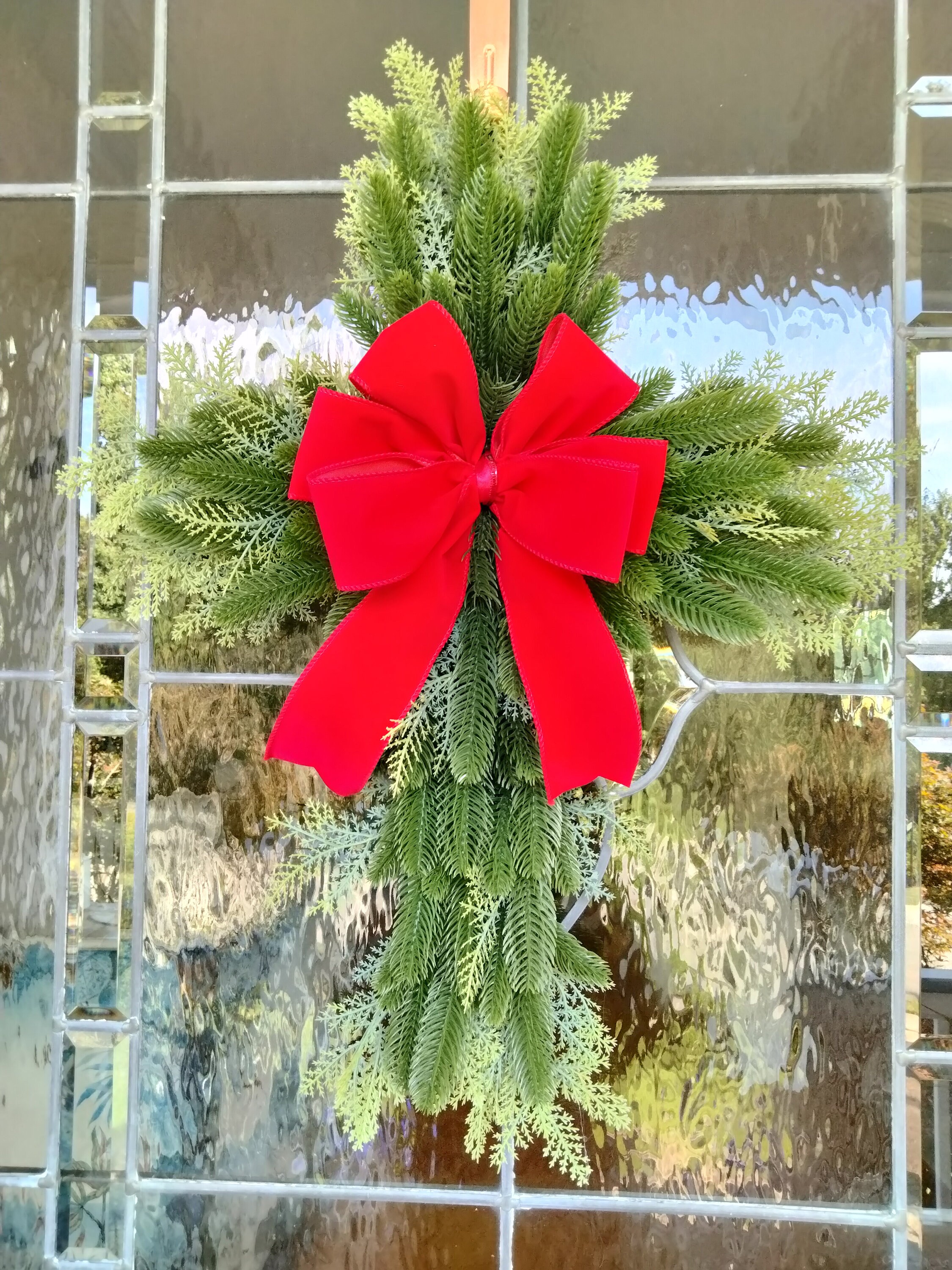 Cross shape christmas wreath