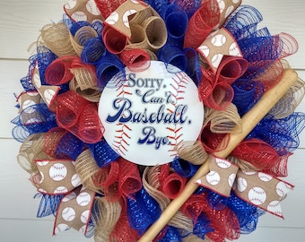 baseball wreath, baseball wreath with sign and bat, baseball fan gift, spring/summer baseball wreath, Fathers Day gift, coach team gift