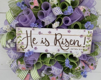 He is Risen Wreath - Etsy