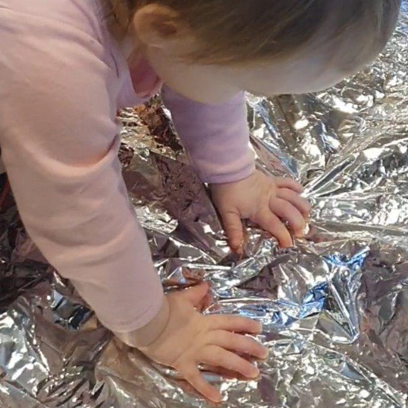 Tummy Time Baby Sensory Foil Blanket Large Space Etsy UK