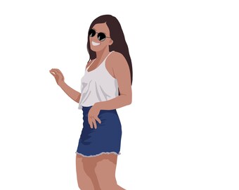 Portrait, Custom Portrait, Personalized Art, Birthday Gift for Her, Illustration, Portrait Painting