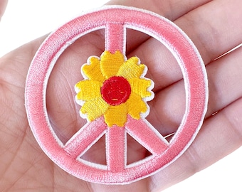 Peace Sign Embroidered Iron-On Patch | Hippie Patches | Cute Patches
