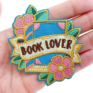 Book Lover Iron-On Patch | Embroidered Patch | Gifts for Book Lovers | Cute Patches | Applique
