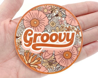 Groovy Sticker | Waterproof Sticker | Hippie Sticker | 70s Sticker | Water Bottle Sticker | Laptop Sticker