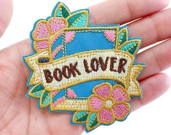 Book Lover Iron-On Patch | Embroidered Patch | Gifts for Book Lovers | Cute Patches | Applique