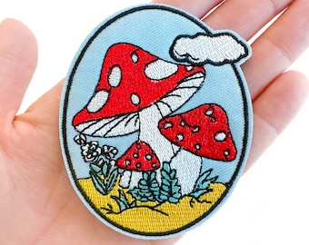 Mushrooms Iron-On Patch | Embroidered Patch | Hippie Patch | Boho Patch | Cute Patches