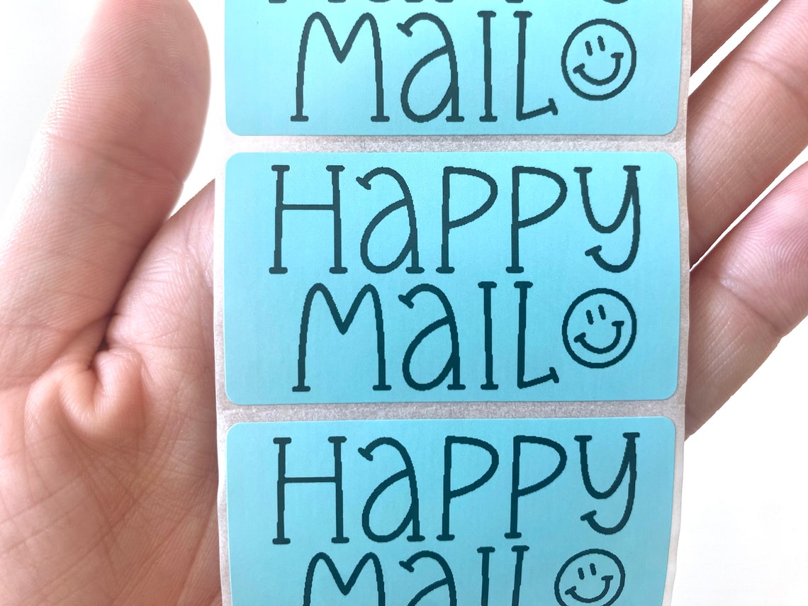 Happy Mail Sticker | Packaging Stickers | 2.25 X 1.25