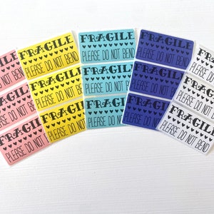 Fragile Please Don&#39;t Bend Sticker | Packaging Stickers | 2.25 x 1.25&quot; sticker | Thermal Sticker Label | Envelope Seal | Fragile Labels