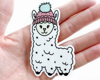 Snowy Little Miss Llama Sticker | Waterproof Sticker | Cute Stickers | Llama Gift