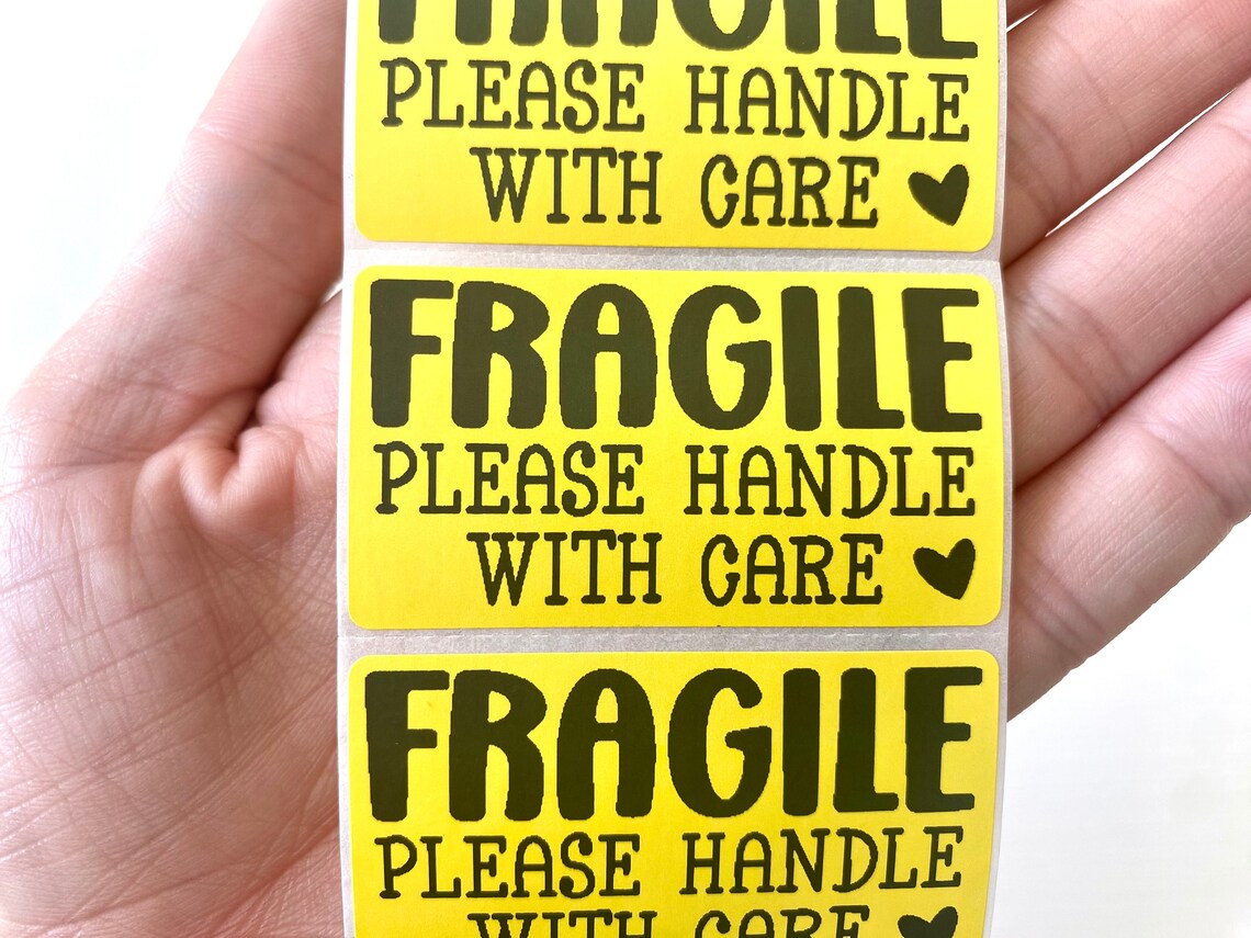 Fragile Please Handle With Care Sticker | Packaging Stickers | 2.25 X 1 ...
