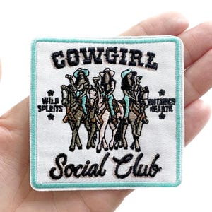 Cowgirl Social Club Embroidered Iron-On Patch | Funny Patch | Cute Patches | Cowgirl Patch