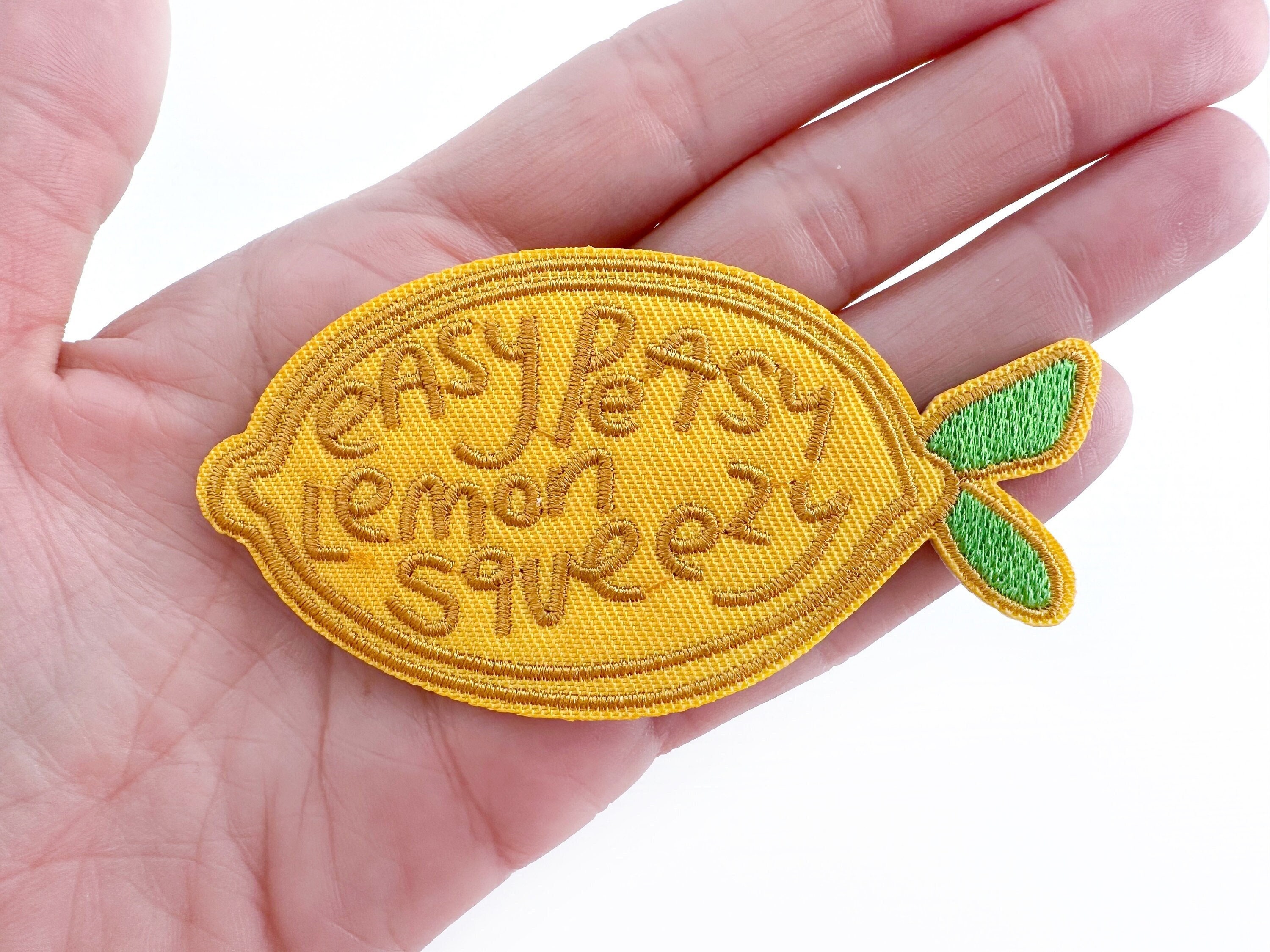 Easy Peasy Lemon Squeezy Embroidered Iron-on Patch | Funny Patches ...