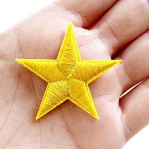 Yellow Star Embroidered Iron-On Patch | Cute Patches | Star Patch