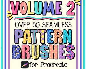 Procreate Pattern Brushes VOLUME 2 | Seamless Pattern Brushes | Procreate Brush Pack | Pattern Backgrounds | Instant Download