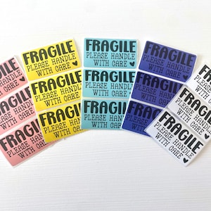 Fragile Please Handle With Care Sticker | Packaging Stickers | 2.25 x 1.25" sticker | Thermal Sticker Label | Fragile Label | Shop Stickers
