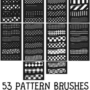Procreate Pattern Brushes | Seamless Pattern Brushes | Procreate Brush Pack | Procreate Brush Set | Pattern Backgrounds | Instant Download image 2