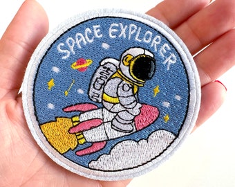 Space Explorer Astronaut Iron-On Patch | Space Patch | Embroidered Patch | Sew On Patch | Applique | Astronaut Patch
