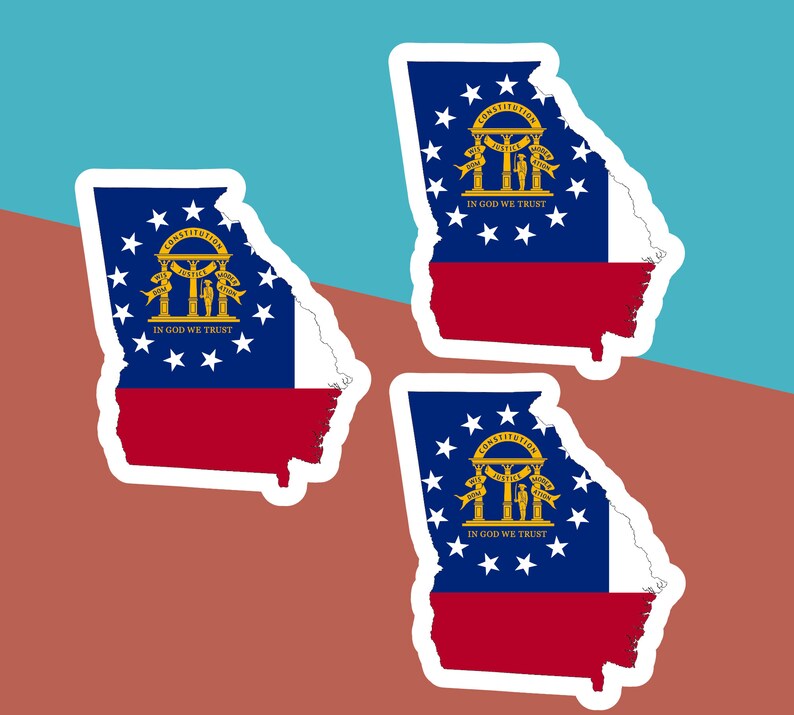Georgia Flag Map Stickers: Glossy Journal & Envelope Decals - Etsy