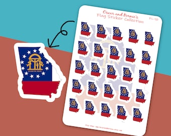 Georgia Map Flag Silhouette Sticker for Laptop Book Fridge Guitar ...