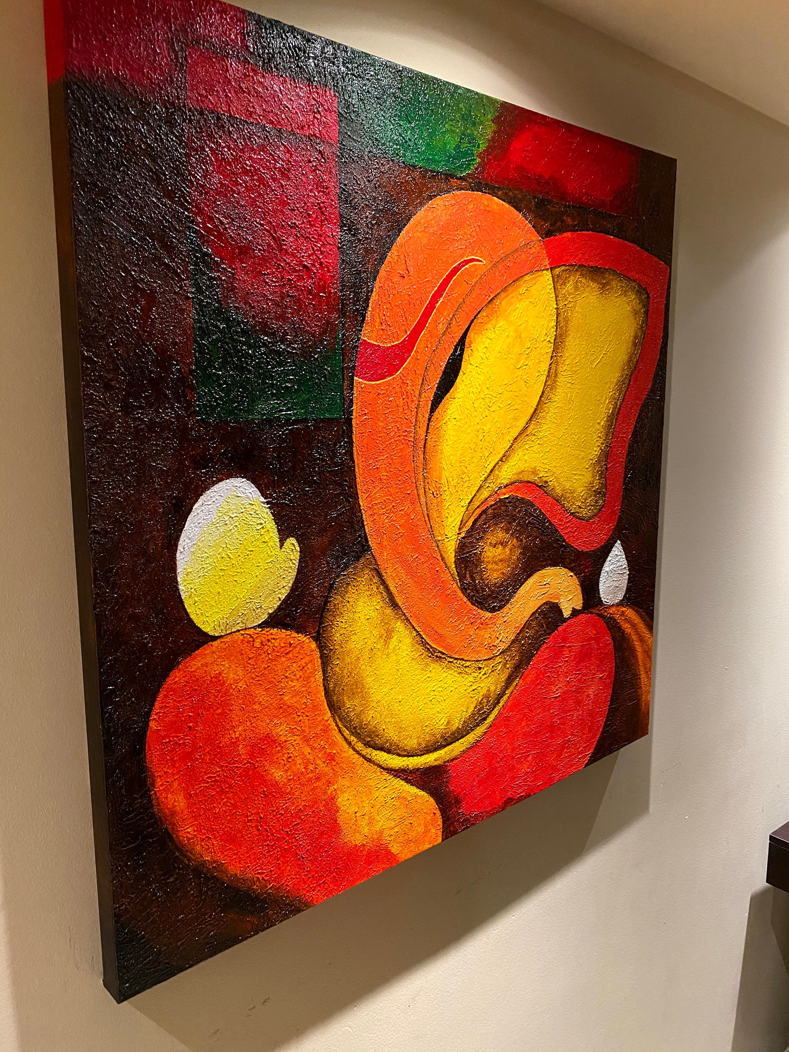 Ganesha Art Hindu God Wall Decor Abstract Art Modern Etsy