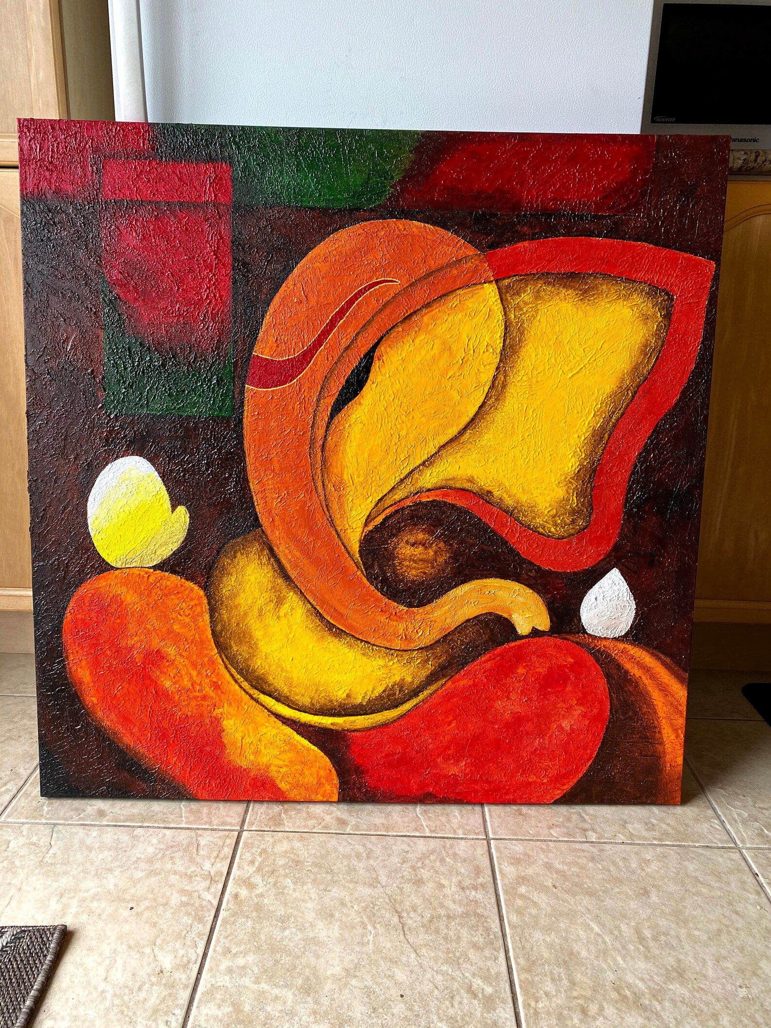 Ganesha Art Hindu God Wall Decor Abstract Art Modern Etsy