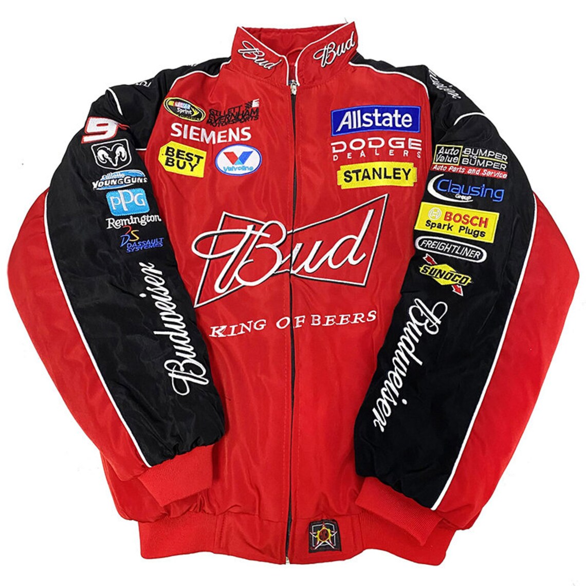 NASCAR Racer Racing Budweiser Jacket Embroidered Vintage - Etsy