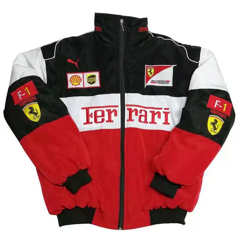 NASCAR Racer Racing Ferrari Jacket Embroidered Vintage Bomber - Etsy