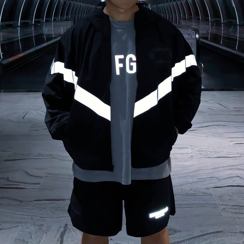 God Black Reflective Windbreaker 