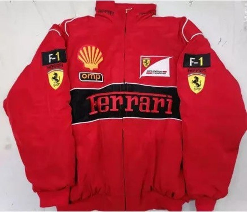 NASCAR Racer Racing Ferrari Jacket Embroidered Vintage Bomber - Etsy