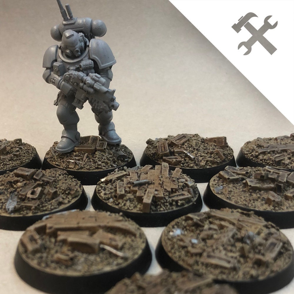 Details about   10 x 32mm Painted Resin bases Slate Warhammer 40k Age of Sigmar Frostgrave 
