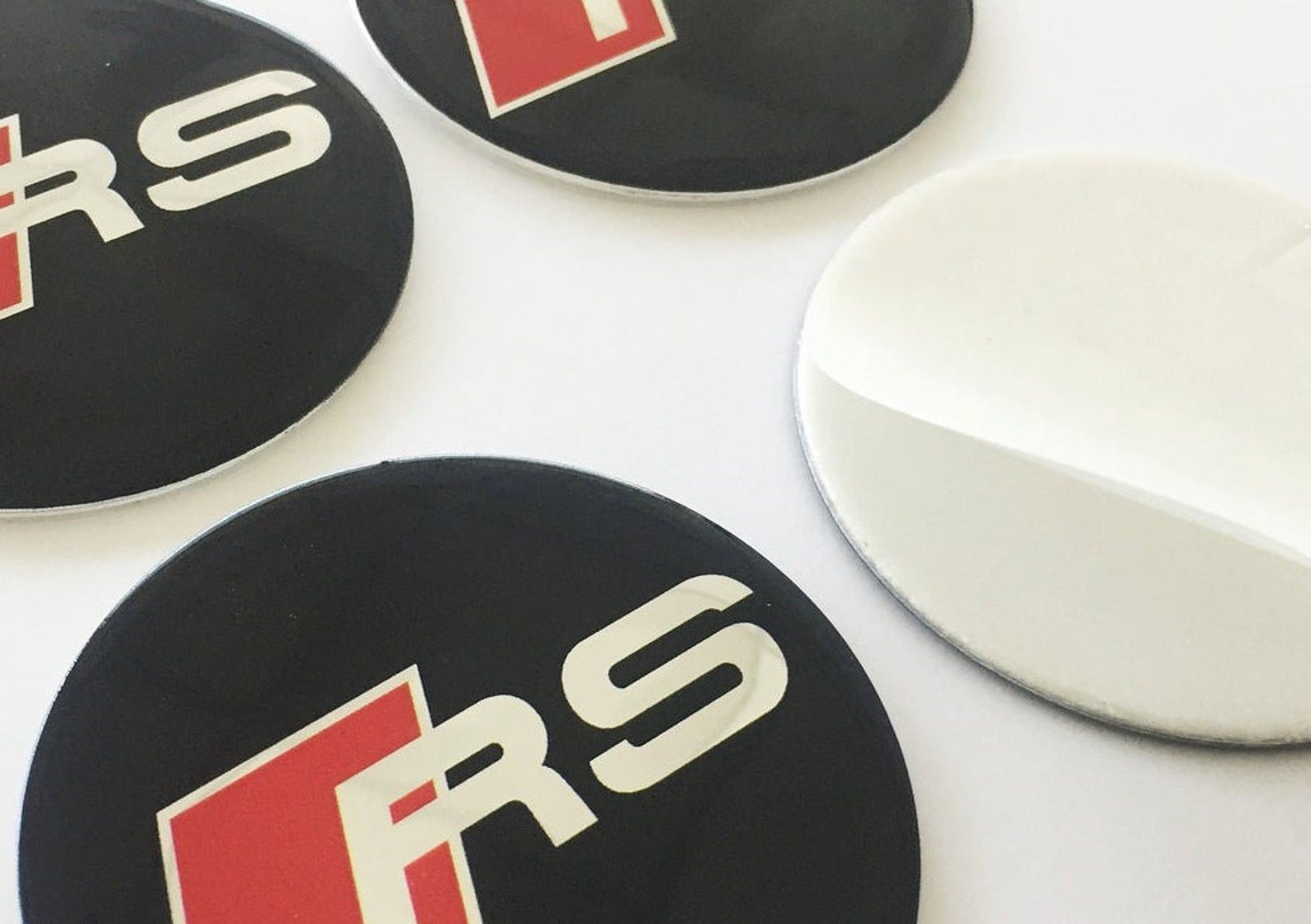 4 x AUDI RS metal stickers wheel center caps hub Rims fit most Etsy