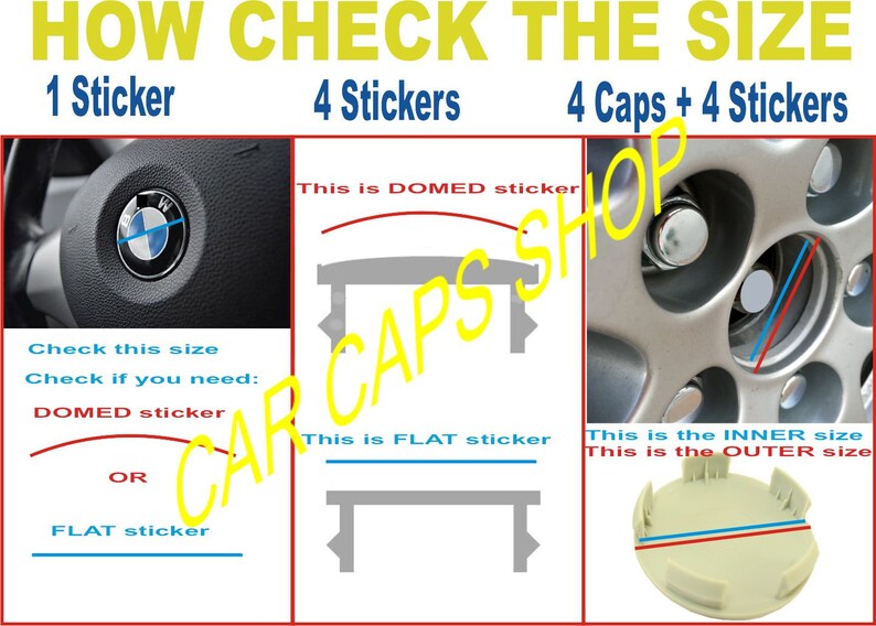 Car Parts & Accessories 4 metal stickers 1mm wheel center caps hub Rims fit most wheel wheel
