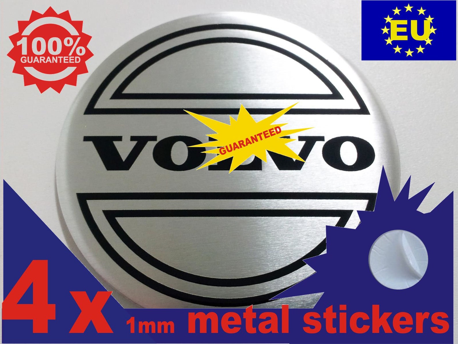 4 x VOLVO 8 metal stickers wheel center caps hub Rims fit most Etsy