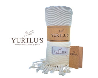 Premium - Turkish Beach Towel 39x71  Inches Quick Dry Highly Absorbent Sand-Free Stylish Versatile for Beach, Spa,Home 100% Cotton Hamamtuch