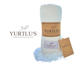 Muslin Premium - Turkish Beach Towel 35x68  Inches Quick Dry Highly Absorbent Sand-Free Stylish Versatile for Beach, Spa,Home 100% Cotton