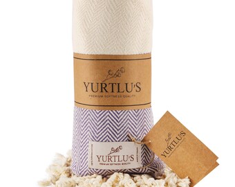 Turkish Beach Towel 37x71 Inches Quick Dry Highly Absorbent Sand-Free Stylish Versatile for Beach, Spa, Home 100% Cotton Hamamtuch YURTLU'S