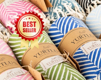 Turkish Beach Towel 37x71 Inches Quick Dry Highly Absorbent Sand-Free Stylish Versatile for Beach, Spa, Home 100% Cotton Hamamtuch YURTLU'S