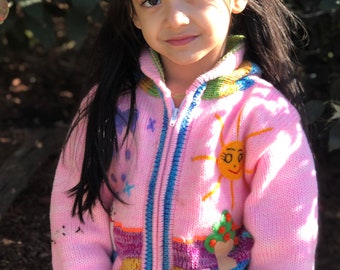 Kids peruvian Alpaca Sweater hoodies for birthdays gift