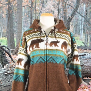 Brown  Polar Bear Alpaca fall Jacket
