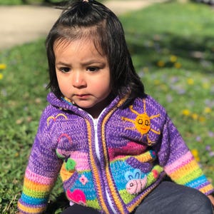 New Baby gift handmade sweater peruvian Alpaca Sweater hoodies for birthdays gift