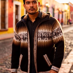 Men’s Alpaca Zip Up Sweater