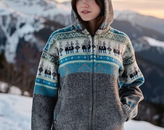 Alpachill sport blend washable alpaca zippered hoody