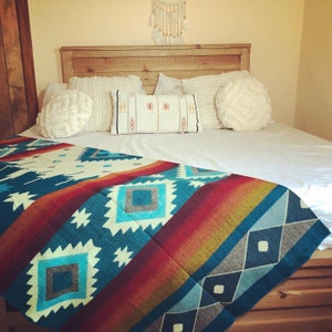 King Size Alpaca Blanket - Southwestern style blanket- Native style Blanket Boho blanket - REVERSIBLE