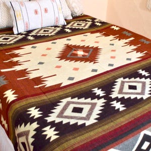 Queen native blanket indigenous made alpaca wool blanket for native graduation gift native decor for bedroom southwester queen quilt