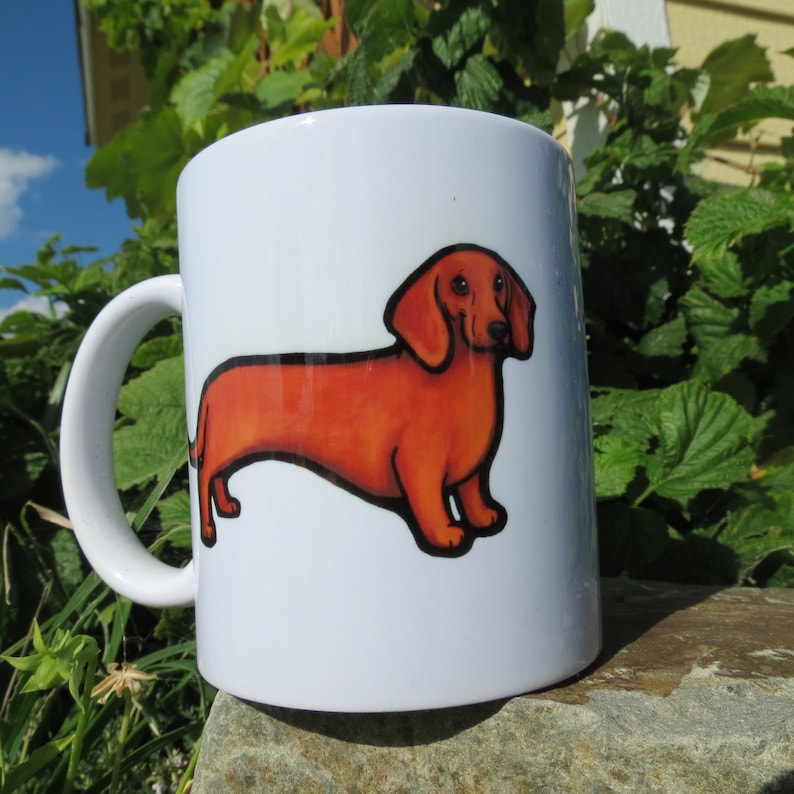 Dachshund Red Garden Party Ceramic Coffee Mug Dachshund Red Garden Party Ceramic Coffee Mug